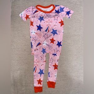 Little Sleepies Pink Stars and Stripes  2T